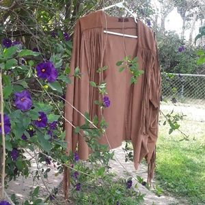 Festival fringe open front jacket